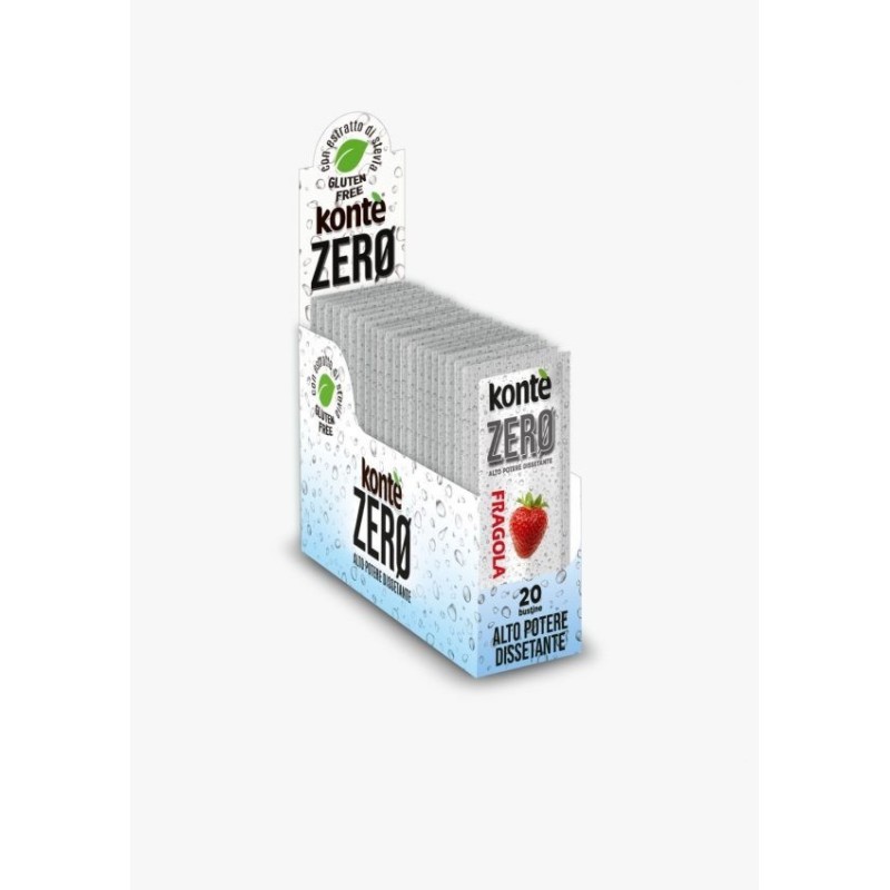 KONTE ZERO BEVANDA ISTANTANEE FRAGOLA ZERO ZUCCHERI ZERO CALORIE - ASTUCCIO 20 Bustine Monodose