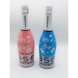 Baby Shower Con Santero 958 0,75 ml - Boy o Girl (adesivo) 2 Bottiglie