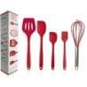 Set di 5 utensili da Cucina in Silicone ,Frusta,Pennello da forno,Raschietto in Silicone Antiaderente,Paletta Scanalata